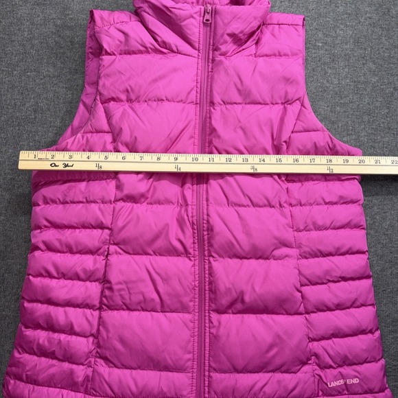 Lands' End Puffer Vest Gorpcore Down Size Medium 10-12 Pink - Picture 3 of 8